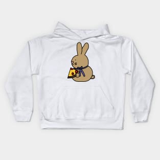 Cute Bunny Rabbit with Pizza Slice Kids Hoodie